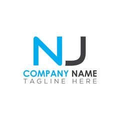 Initial Letter NJ Logo Design Vector Template. Creative Abstract NJ Letter Logo Design