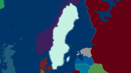 Sweden, administrative divisions - light glow