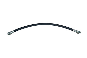 High-pressure rubber fuel hose on an isolated white background. Spare parts.