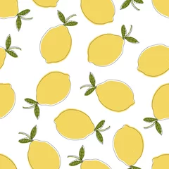 Papier Peint photo autocollant Citrons Motif d& 39 agrumes avec des citrons et des oranges. Arrière-plan varié et coloré utile comme papier d& 39 emballage ou texture.