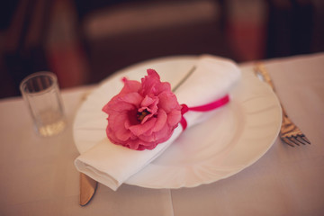 The beautifully arranged wedding decor renders the atmosphere of the holiday