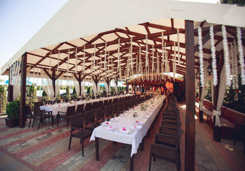 The wedding tent waiting for the guests