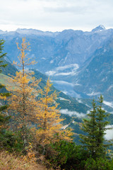 view of Alpine valley from The Kehlsteinhaus, Berchtesgaden National Park