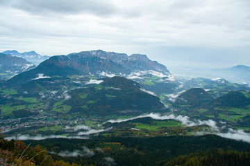 view of Alpine valley from The Kehlsteinhaus, Berchtesgaden National Park