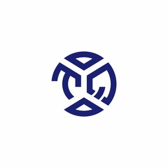 TQ monogram logo with abstract shapes in modern style