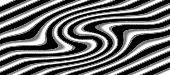Geometric Swirl design. Black with a beige border.  The image has a faux 3-D effect.