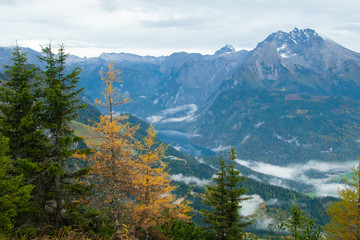 view of Alpine valley from The Kehlsteinhaus, Berchtesgaden National Park