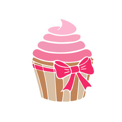 cupcake vector collection of isolated colorful icons.Icon of the confectionery line.Cupcake vector illustration, isolated on white background, pictures