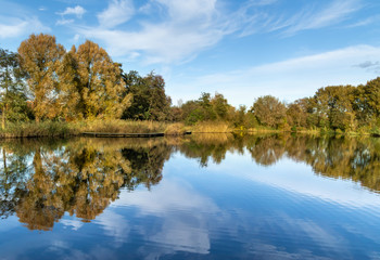 Tradycyjny, holenderski krajobraz. Rezerwat przyrody w Holandii Północnej. © Bozena
