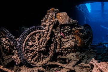 Motorbike on Thistlegorm wreck