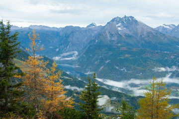 view of Alpine valley from The Kehlsteinhaus, Berchtesgaden National Park