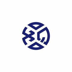 XQ monogram logo with abstract shapes in modern style