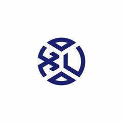 XU monogram logo with abstract shapes in modern style