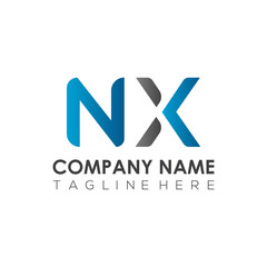 Initial Letter NX Logo Design Vector Template. Creative Abstract NX Letter Logo Design