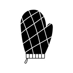 Kitchen glove silhouette style icon vector design