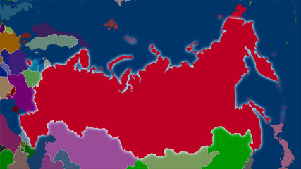 Russia, administrative divisions - light glow