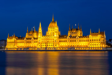 Fototapeta premium Budapest Parliament in the night illumination.