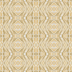 Creative color abstract geometric pattern in gold, vector seamless, can be used for printing onto fabric, interior, design, textile, pillows, tiles.