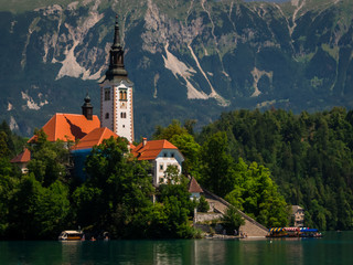 church on an island on lake bled