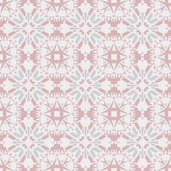 Creative color abstract geometric pattern in pink, vector seamless, can be used for printing onto fabric, interior, design, textile, pillows, tiles.