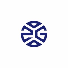 ZG monogram logo with abstract shapes in modern style
