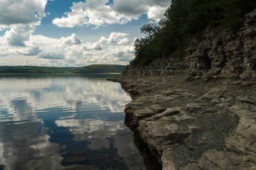 Cloudy sky reflected in the lake