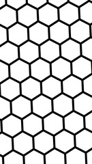 Black honeycomb on a white background. Perspective view on polygon look like honeycomb. Isometric geometry. Vertical image orientation. 3D illustration