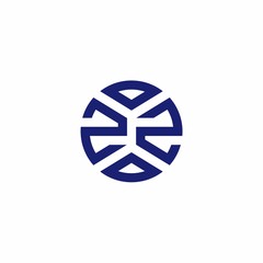 ZZ monogram logo with abstract shapes in modern style