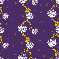 Seamless pattern of branches decorative vintage flowers