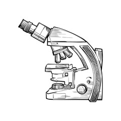 Doodle style scientist microscope in vector format