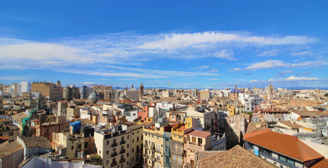 Vista aérea de la Ciudad de Valencia, España