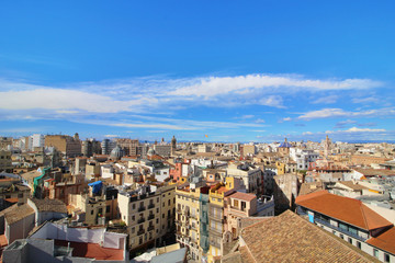 Vista aérea de la Ciudad de Valencia, España