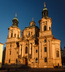 Church of St. Nicholas in Prague. Sunrise