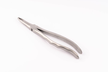 Dental extraction forceps stainless steel.