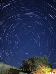 earth rotation star trail on the south pole