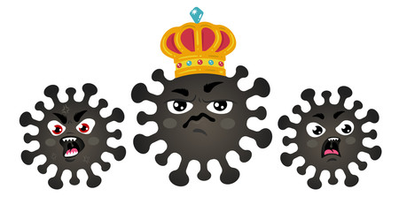 Vector icons of coronavirus.