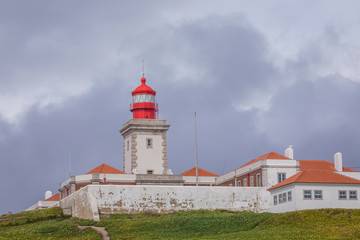 Fototapeta na wymiar Atlantic Coast landscape at Cabo da Roca with a lighthouse, Portugal