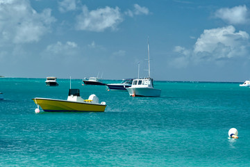 tropical beach panorama Anguilla island Caribbean sea