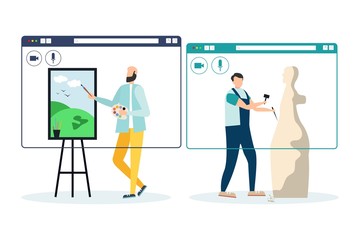 Video call conference, working from home, social distancing, business discussion