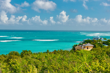 Fototapeta na wymiar tropical panorama island of Anguilla Caribbean sea