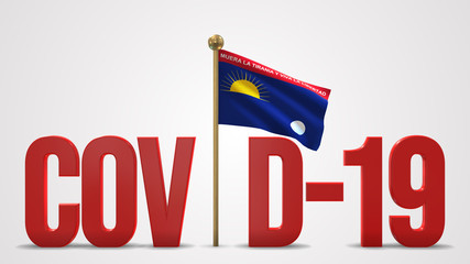 Falcon realistic 3D flag and Covid-19 illustration.