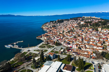 Naklejka premium Panoramic view of Ohrid city, Northern Macedonia
