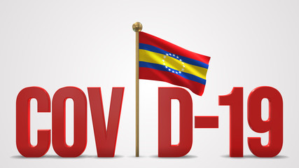 Loja realistic 3D flag and Covid-19 illustration.