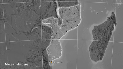 Mozambique, bilevel elevation - composition