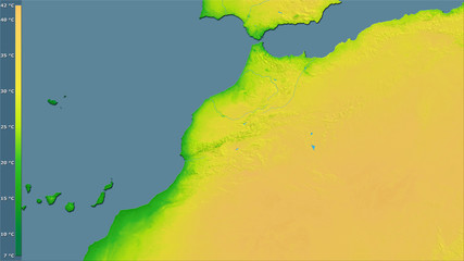 Obraz premium Morocco, annual range - raw data