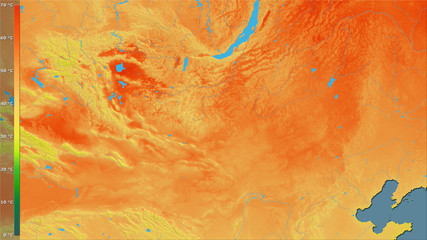 Mongolia, annual range - raw data