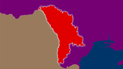 Moldova, administrative divisions - light glow