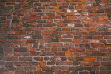 italian roman era     old red brick wall