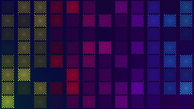 The seamless geometric texture of radial lines in squares.