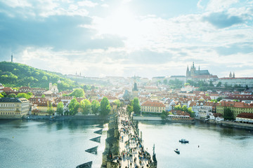 Obraz premium view of charles bridge, Prague, Czech Republic
